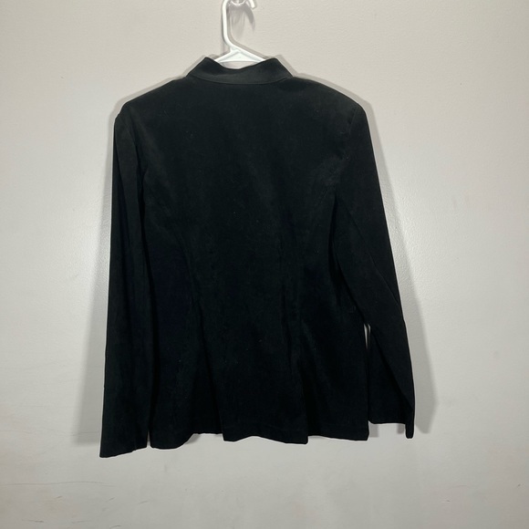 Elementz Women’s Western Style Black Faux Suede Floral Embroidered Blazer Jacket - Picture 8 of 12